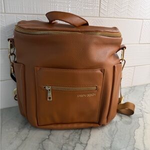 Fawn Design Tan Bag with Gold Hardware